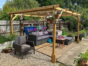 Dunster House Wooden Pergola Garden Plants Frame Utopia 3m x 3m (10' x 10')