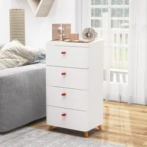 COSTWAY 4-Drawer Dresser Bedroom Chest of Drawers with Removable Organizer Tray