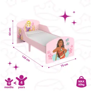 Disney Princess Toddler Bed: Sturdy Engineered Wood Construction, Fits 140cm x 70cm Mattress (Mattress not included)