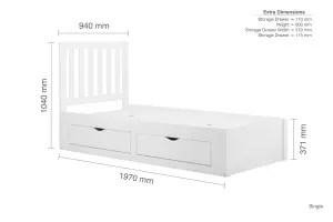 Birlea Appleby Single Bed Frame In White