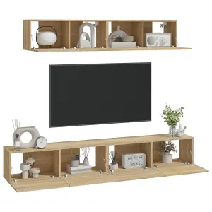 Berkfield 4 Piece TV Cabinet Set Sonoma Oak Engineered Wood