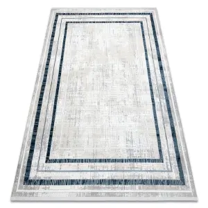 Modern carpet DUKE 51523 cream / blue - Frame, structured, very soft,  120x170 cm