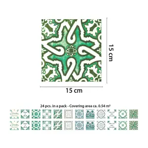 Walplus French Quote Classic Green Tile Stickers PVC