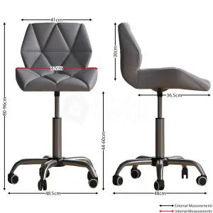 Vida Designs Geo Grey Office Swivel Chair PU Faux Leather