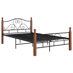 Berkfield Bed Frame Black Metal 120x200 cm