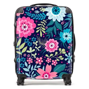 Cute Colourful Flower Pattern Suitcase - Large