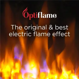 Dimplex Optiflame 2kW Chrome effect Electric Fire (H)550mm (W)403mm (D)90mm