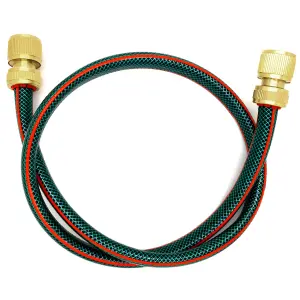 9 metres of Garden Hose Pipe with Brass Connectors Green 4 Layers Reel Connection Set to Outdoor Faucet Tap