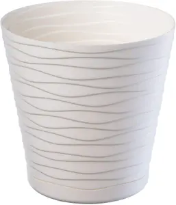 Plant Pot Flowerpot Wave Plastic Crystal Modern Decorative Cream 25cm