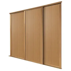 Panel Shaker Natural oak effect 3 door Sliding Wardrobe Door kit (H)2223mm (W)610mm