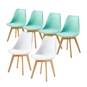 Nero Upholstered Dining Chair (Set of 6) Mint Green/White