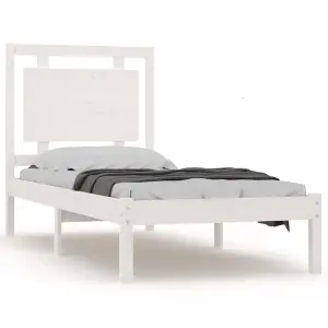 Berkfield Bed Frame White Solid Wood 100x200 cm