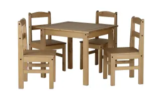 Panama 4 Seat Dining Set in Waxed Pine