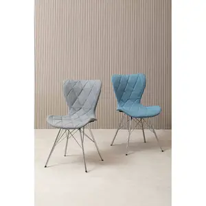 Interiors by Premier Blue Dining Chair, Backrest Dining Chair, Space-Saving Office Desk Chair, Easy to Clean Dining Chair