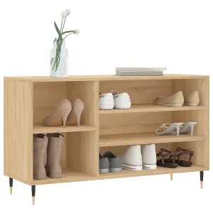 Berkfield Shoe Cabinet Sonoma Oak 102x36x60 cm Engineered Wood