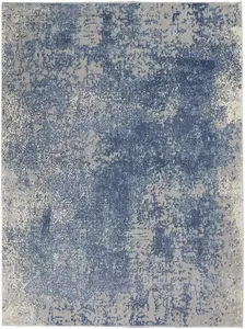 Blue Ivory Modern Abstract Rug Easy to clean Living Room Bedroom and Dining Room-160cm X 221cm