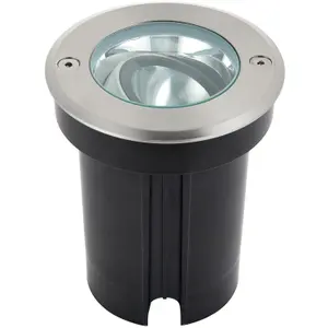 Stainless Steel Drive Over IP67 Ground Light - 6W Cool White LED - Tilting Head