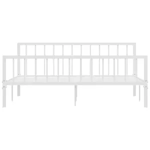 Berkfield Bed Frame White Metal 180x200 cm 6FT Super King