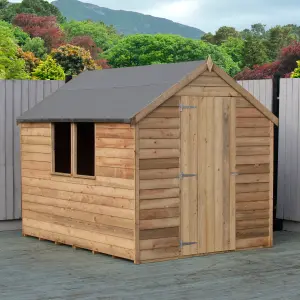 Shire Pressure Treated Overlap 8x6 Single Door Value Shed with Window