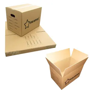 20 x Medium Size (18x12x10") Strong Printed Tick List Cardboard Removal Boxes With Carry Handles