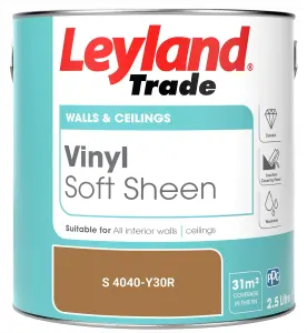 Leyland Trade Vinyl Soft Sheen Walls & Ceilings Emulsion Paint (S 4040-Y30R) - 2.5L