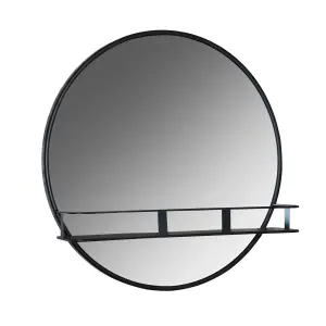 Melody Maison Round Wall Mirror with Shelf