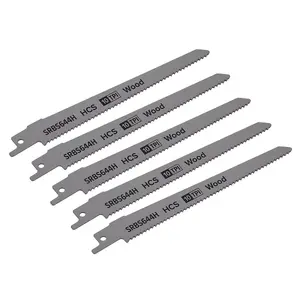 Sealey 150mm 10 TPI Clean Wood Reciprocating Saw Blade Pack of 5 Pieces SRBS644H