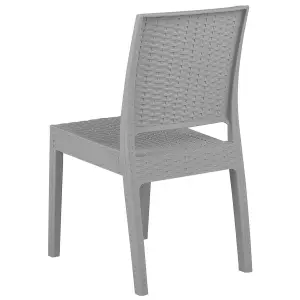 Set of 4 Garden Chairs FOSSANO Synthetic Material Light Grey