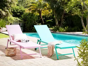 Sun Lounger Metal Pink PORTOFINO