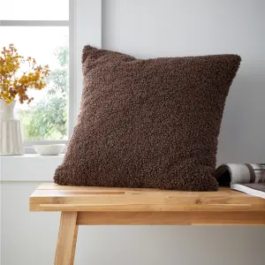 Catherine Lansfield So Soft Velvet Boucle 45x45 cm Cushion Chocolate