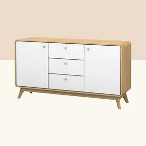 Justine 140Cm Wide 3 Drawer Sideboard Oak/White