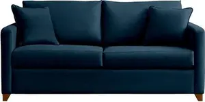 Foxham Sofa Bed 3 Seater In Royal Blue Velvet