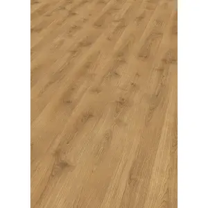 DeepS Pangea Oak Beige Brown Wood Effect 12mm Laminate Flooring For Home All Room Except Bath & Wet Area 1.496 m²Per Pack