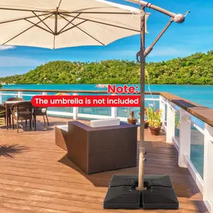 Costway 4PCS 20L Fillable Umbrella Base Stand Patio Offset Cantilever Umbrella Base