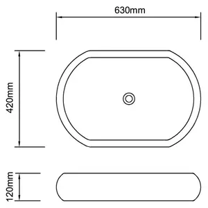 Belfry Bathroom 250mm L Ceramic Oval Countertop Basin Sink Black