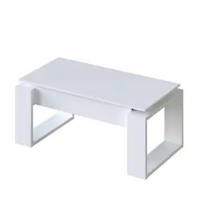 White Coffee Table with Lift up Storage