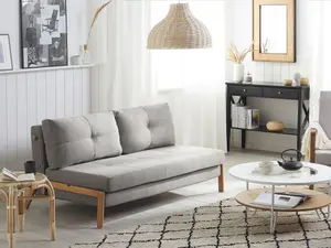 Beliani Retro Sofa Bed EDLAND Light Grey