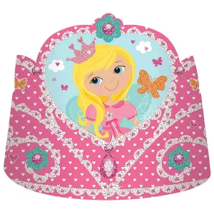 Princess Tiara (Pack of 8) Pink (One Size)