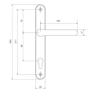 ERA Balmoral Espag Handle - Polished Chrome