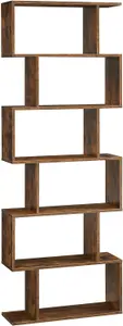 VASAGLE Bookshelves, 6-Tier Bookcase, Cube Display Shelf, Freestanding Storage Shelf, Modern, Rustic Brown