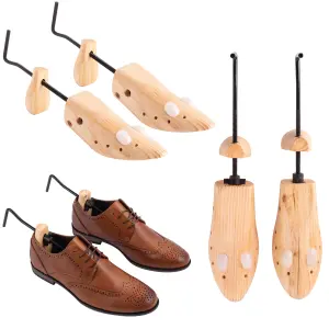 Hardys Wooden Shoe Tree - Easy Adjustment, Tree & Shoe Stretcher/Expander Combination, Conforms to Width/Length - UK Size 7-11