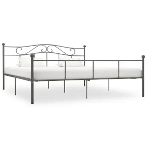 Berkfield Bed Frame Grey Metal 180x200 cm 6FT Super King