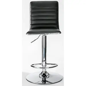 Ahlers Swivel Upholstered Adjustable Height Counter Stool with Metal Frame Black