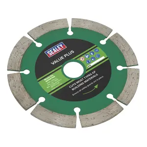 Sealey Value Plus Diamond Blade For Hard & Medium Materials 100 x 16mm WDVP100