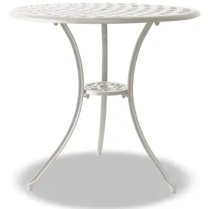 Homeology OSHOWA Garden and Patio White Cast Aluminium Bistro Table