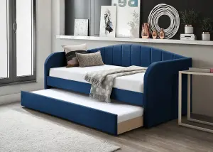 Fabric Day Bed Blue with pull out bed