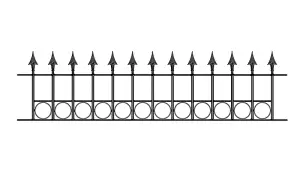 Balmoral Premium Spear Top Railing Panel w/ Rings Fits Opening - Steel -Fits Gap 1830mm x 560mm High - Electro Galv./Powder Coated