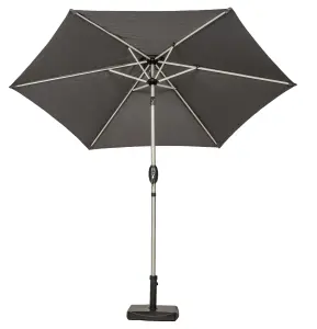 2.5m Grey Brushed Aluminium Crank and Tilt Parasol