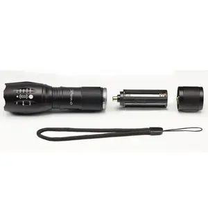 Zoomable LED Flashlight - Battery Powered Portable Aluminium Torch with 5 Zoom Settings, Strobe Light & Handy Carry Strap