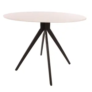 Core Products Aspen White 100cm Round Dining Table with 4 Grey Plastic Curve Design Chairs